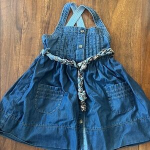 Mayoral Blue Denim Dress with Braided Belt